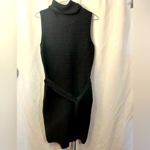 Calvin Klein Knit Turtle Neck Dress Black Size L Midi